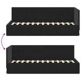 Corner Bed Frame with Headboard Black 80 x 200 cm Velvet 42016292