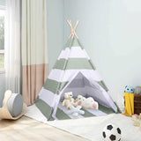 Children Tent Grey and White 120 x 120 x 150 cm Solid pine wood 80273