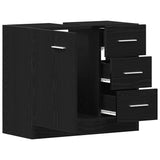 Sink Cabinet Black Oak 63x30x54 cm Engineered Wood 862022