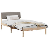 Bed frame Brown and taupe 100 x 200 cm Solid pine wood 878702
