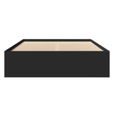 Bed Frame Black Engineered wood Double Bed Frame Rectangular 3295654