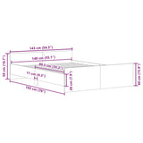 Bed Frame without Mattress Old Wood 140x190cm Engineered Wood 3328778