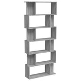 Book Cabinet/Room Divider Grey Sonoma 80x24x192 cm Engineered Wood 816060