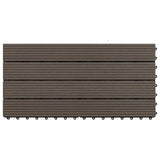 Decking Tile 6 pcs Dark Brown 60 x 30 cm WPC 42046686