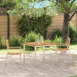 Garden Chair 2 pcs Solid Acacia Wood and Stainless Steel 42006197