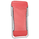Folding Beach Chairs 2 pcs Red Textilene&Powder-coated Steel 360189