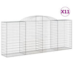 Arched Gabion Baskets 11 pcs 300x50x120/140 cm Galvanised Iron 3146728