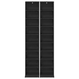 CD Cabinet 2 pcs Black Oak 33 x 23.5 x 175 cm Engineered Wood 8012645