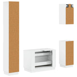 4 Piece Bathroom Cabinet Set HOORN High Gloss White 3417958