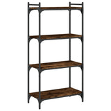Bookcase 4-Tier Smoked Oak 60x30x120 cm Engineered Wood 837654