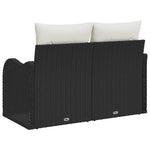 Garden Sofa with Cushion Black 121 x 62 x 69cm Poly Rattan 42006722
