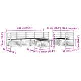 Outdoor Sofa Set 7 pcs Natural Solid Acacia Wood 3374389