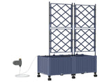 Garden Planter with Irrigation&Wheels 2 pcs Grey PP 3423006
