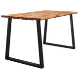 ZNTS Dining Table with Live Edge 140x80x75 cm Solid Wood Acacia 353289