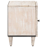 Bedside Cabinet White 40 x 33.5 x 46 cm Solid Mango Wood 4018364