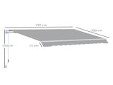 Awning Canopy Manual Retractable Porch Sun Shade Shelter 3 x 2m Light Grey T3398P317751