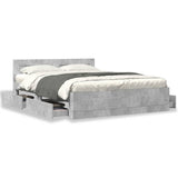 Bed Frame with Headboard without Mattress Concrete Grey 160x200 cm 3295551