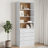 Bookcase with Drawers ALTA White 77x35x186.5 cm Solid Wood Pine 353954