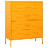 Chest of Drawers Mustard Yellow 80x35x101.5 cm Steel 336200