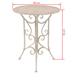 3 Piece Bistro Set Steel White 43149