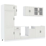 8 Piece Kitchen Cabinet Set Lucca High Gloss White Engineered Wood 3314803