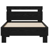 Bed Frame Black Oak 75 x 190 cm Engineered Wood 8003738