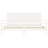 Bed Frame without Mattress White 200x200 cm Solid Wood 3194787