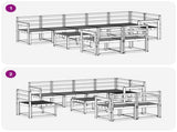 Outdoor Sofa Set 9 pcs White Solid Acacia Wood 3387828