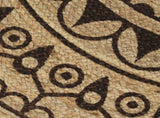 Handmade Rug Jute with Dark Brown Print 120 cm 133705