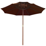 Double Decker Parasol with Wooden Pole Terracotta 270 cm 313765