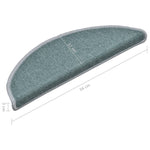 Stair Mats 15 pcs 56x17x3 cm Sea Blue Half Round 322362