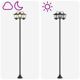 3-Head Lamp Post Black 16 x 16 x 187 cm Aluminum and ABS 42042693