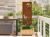 Garden Privacy Screen Rusty 32 x 140 cm Weathering Steel 876251