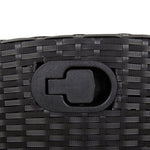 9 Piece Garden Dining Set with Cushions Black Poly Rattan 3212473