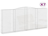 Arched Gabion Baskets 7 pcs 400x30x220/240 cm Galvanised Iron 3146949