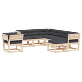 8 Piece Garden Lounge Set with Cushions Solid Wood Pine 3216950