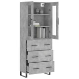 Highboard Concrete Grey 69.5x34x180 cm Engineered Wood 3198429