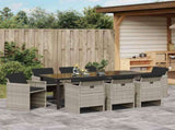 Garden Dining Set 9 pcs Light Grey Poly Rattan 3380612