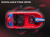 6V Electric Kids Bumper Car, 6V Spin Waltz Car, with Music, Horn, Lights - Red T3398P348364