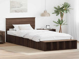 Bed Frame with Shelf Brown Oak 100 x 200 cm Engineered Wood 3408402
