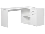 L-Shaped Desk, Corner Computer Desk, Adjustable Study Table with Storage Shelf, Drawer and Cabinet, T3398P329832