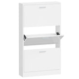 Shoe Cabinet High Gloss White 59x17x108 cm Engineered Wood 342530