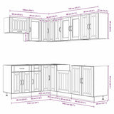 11 Piece Kitchen Cabinet Set "Lucca" Black Engineered Wood 3314892