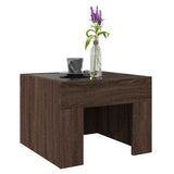Coffee Table with Infinity LED Brown Oak 40x40x30 cm 847601