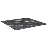 Table Top Black 80x80 cm 6 mm Tempered Glass with Marble Design 322273