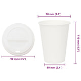 Paper Coffee Cups with Lids 1000 pcs 12oz 300ml 3325217