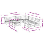 ZNTS 9 Piece Garden Sofa Set Impregnated Wood Pine 3299369