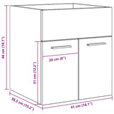 Bathroom Sink Cabinet Artisan Oak 41x38.5x46 cm Engineered Wood 856206