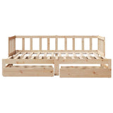 Daybed with Trundle and Drawers without Mattress 80x200 cm 3302181