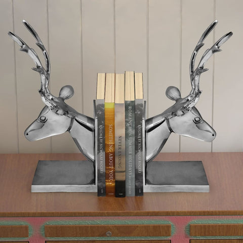Bookends Deer 2 pcs Aluminium Silver 243478